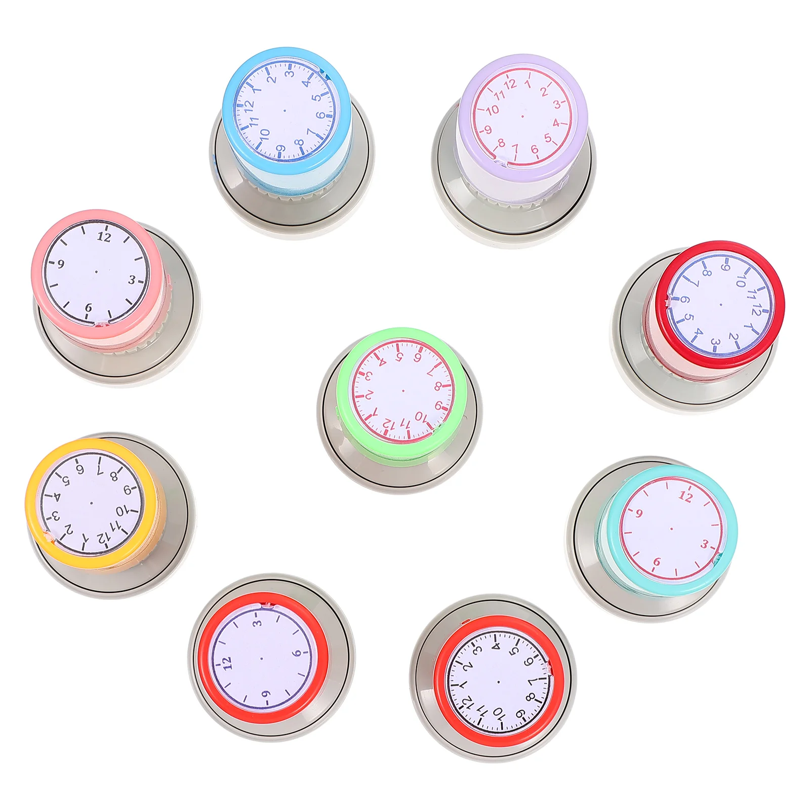 

9 Pcs Teacher Stamp Clock Stamps for Kids Self-ink Stamper Silent Wall Abs Child