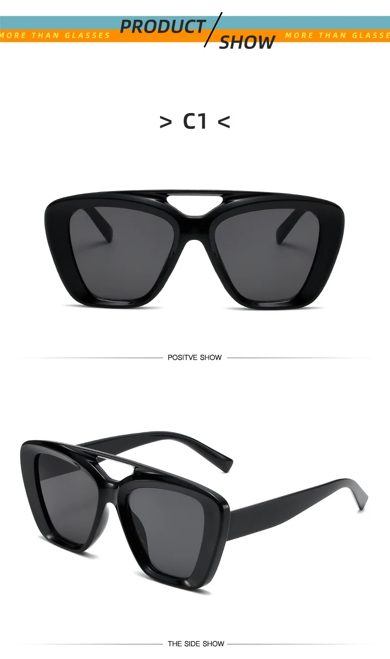 Neue Vintage Quadratische Sonnenbrille für Damen und Herren Marken-Rechteck-Sonnenbrille Ovale Brillen für Männer und Frauen – Detail 9