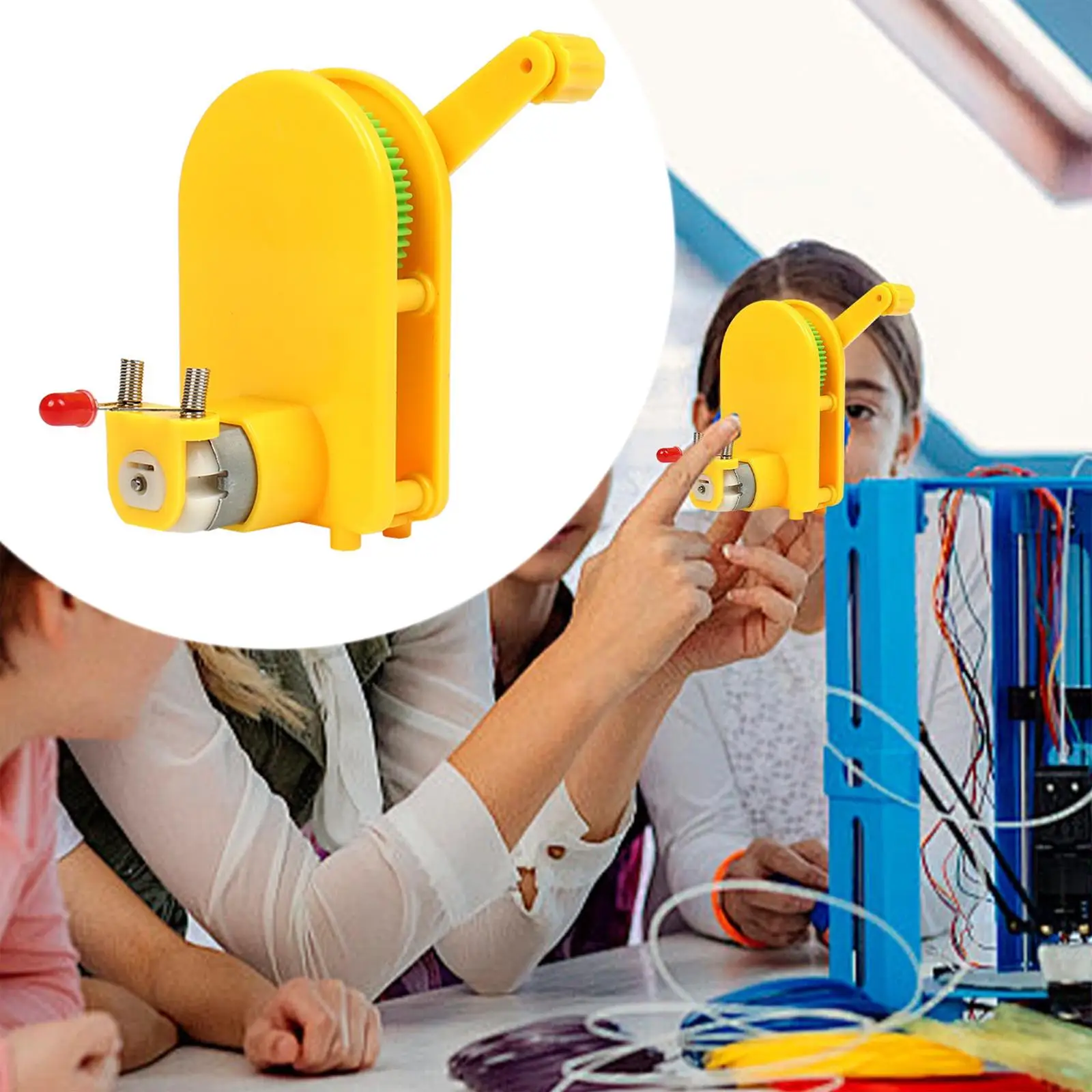 Kit generatore elettrico a manovella Progetti fai-da-te Giocattolo educativo Sussidio didattico di fisica Esperimento scientifico Studenti Bambini Ragazzi Ragazze