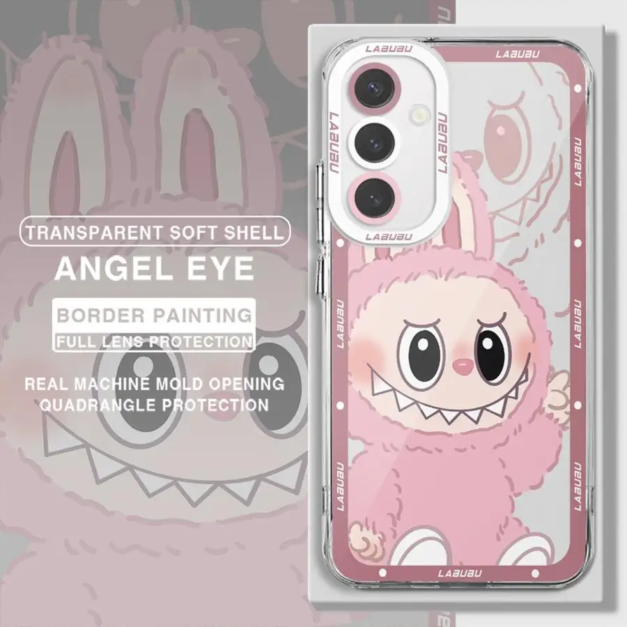 Cartoon Cute Labubu Phone Case for Samsung Galaxy A35 A55A53 A54 A73 A34 A33 A25 A24 A13 A14 A15 Clear Soft Shell