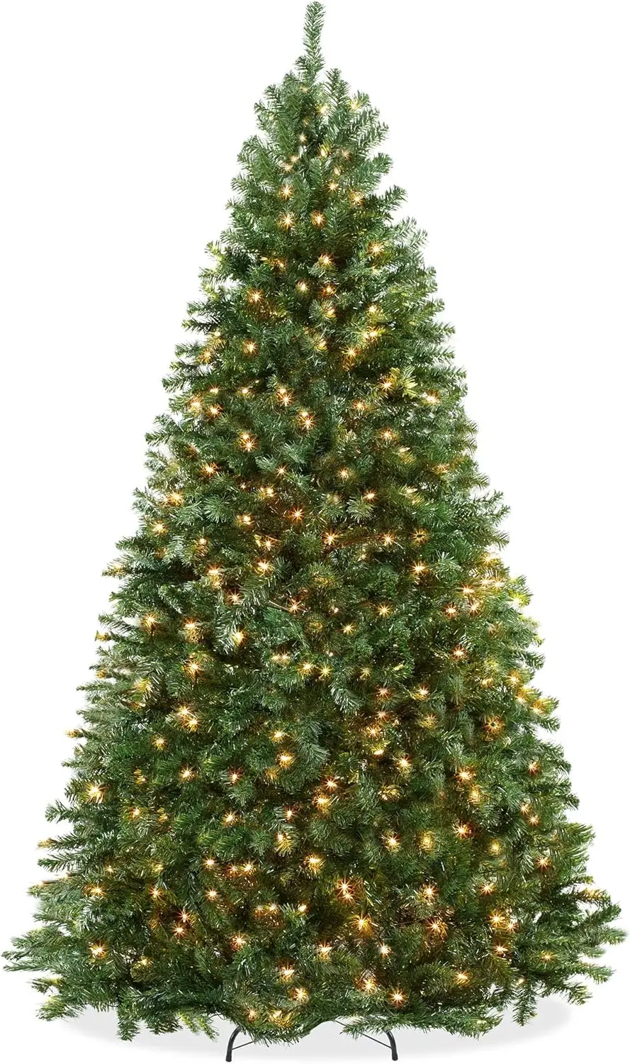 

7.5FT Realistic Pre-Lit Green Spruce Artificial Holiday Christmas Tree with Sturdy Metal Stand