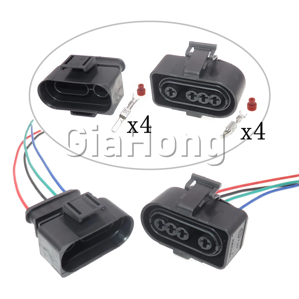 1 Set 4 Ways 3A0973304 Starter Car Wiring Socket 3A0973334 Automobile Oxygen Sensor Connector Accessories For VW Audi