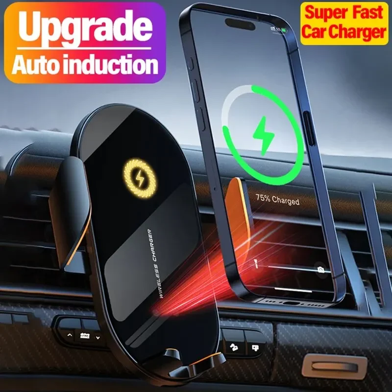 Car Wireless Charger Automatic Car Phone Holder Infrared Induction for iPhone 15 14 13 12 Xiaomi Samsung Fast Charging Station 