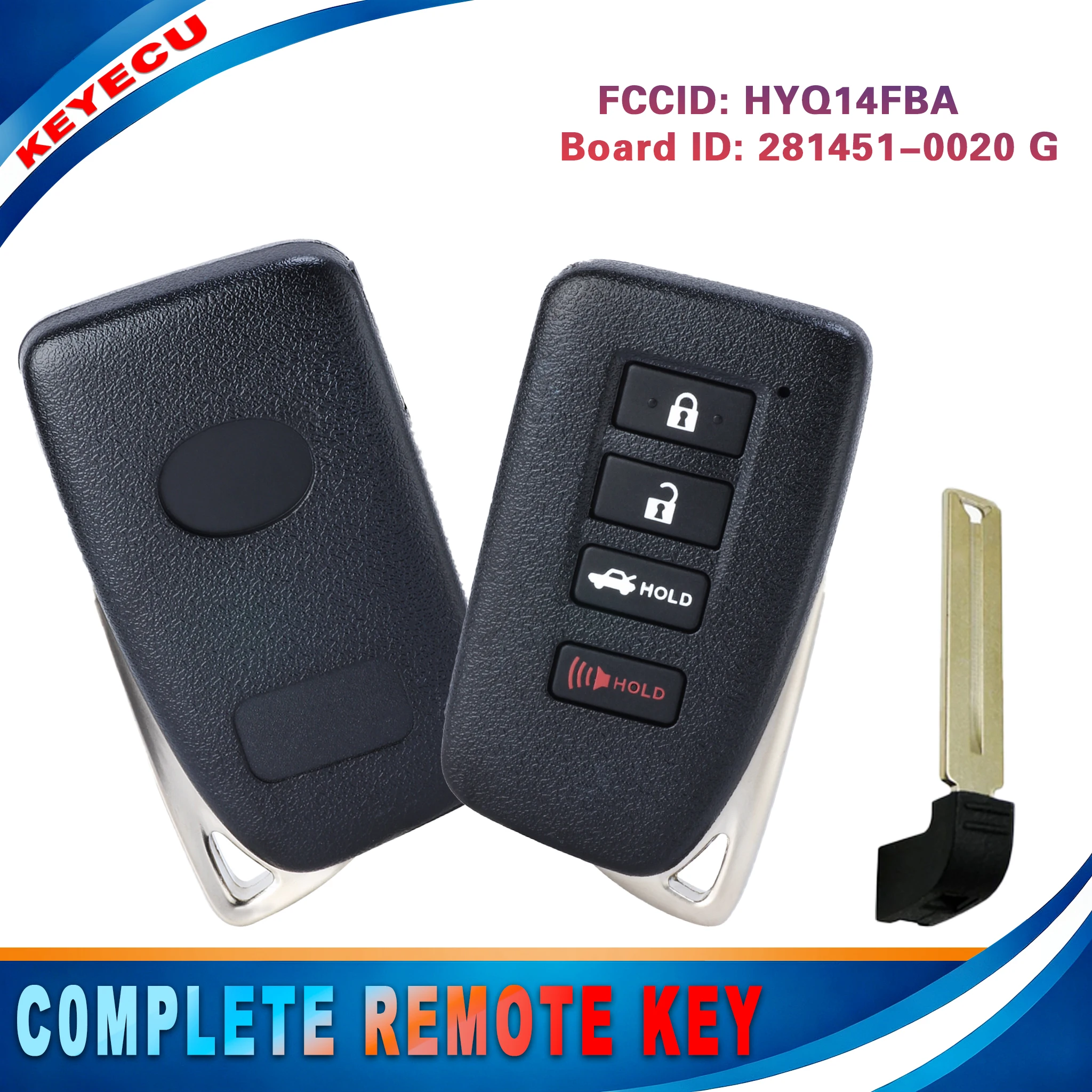 KEYECU HYQ14FBA for Lexus GS350 GS450h ES350 ES300h 2013-2020 Smart Remote Key Fob 281451-0020 G 314.3MHz