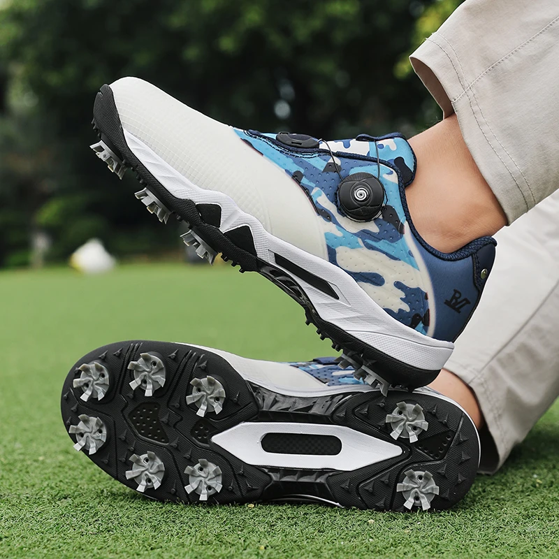 

Casual Golf Shoes Waterproof Soft Brogue Shoes Man Anti-Slip Ankle Golf Sneaker Men Cushioning Business Walking Shoe
