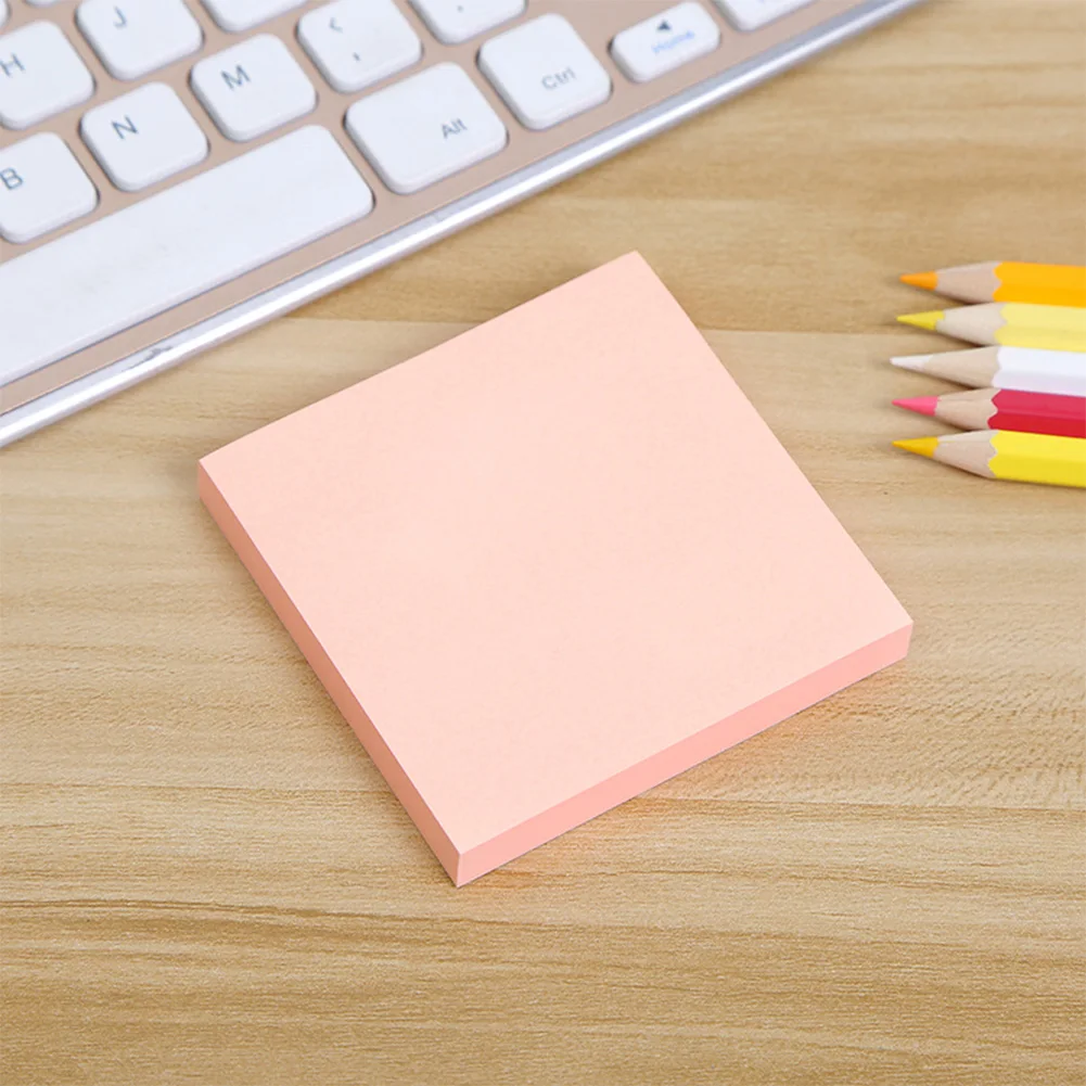 Sticky Notes Self-Stick Pads 100 แผ่น Square Memo Pads Tearable Bright สี Sticky Pads เขียนได้อุปกรณ์เสริม
