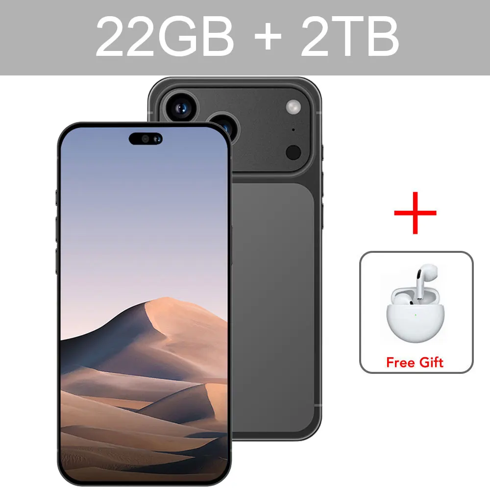 K-Touch 18 Pro Max 7.3HD Cell Phone 7800mAh Smartphone 22GB+2TB Mobile Phones 5G Dual SIM Android 15 Unlocked 16+48MP Cellphones