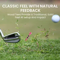 Short Golf Tees 54mm Wood for Iron Shots Bulk 50/100 Pack, Bamboo Tee for Stable Low-Tee Height 4