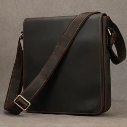 Sac à Bandoulière en Cuir group pour Homme, Sacoche Vintage de Bonne Qualité, 2024