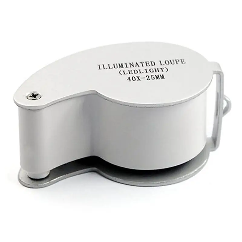 AS60-3X Jewellers Lens Glass Loupe 40X 25Mm Eye Magnifier 2 Leds Lights