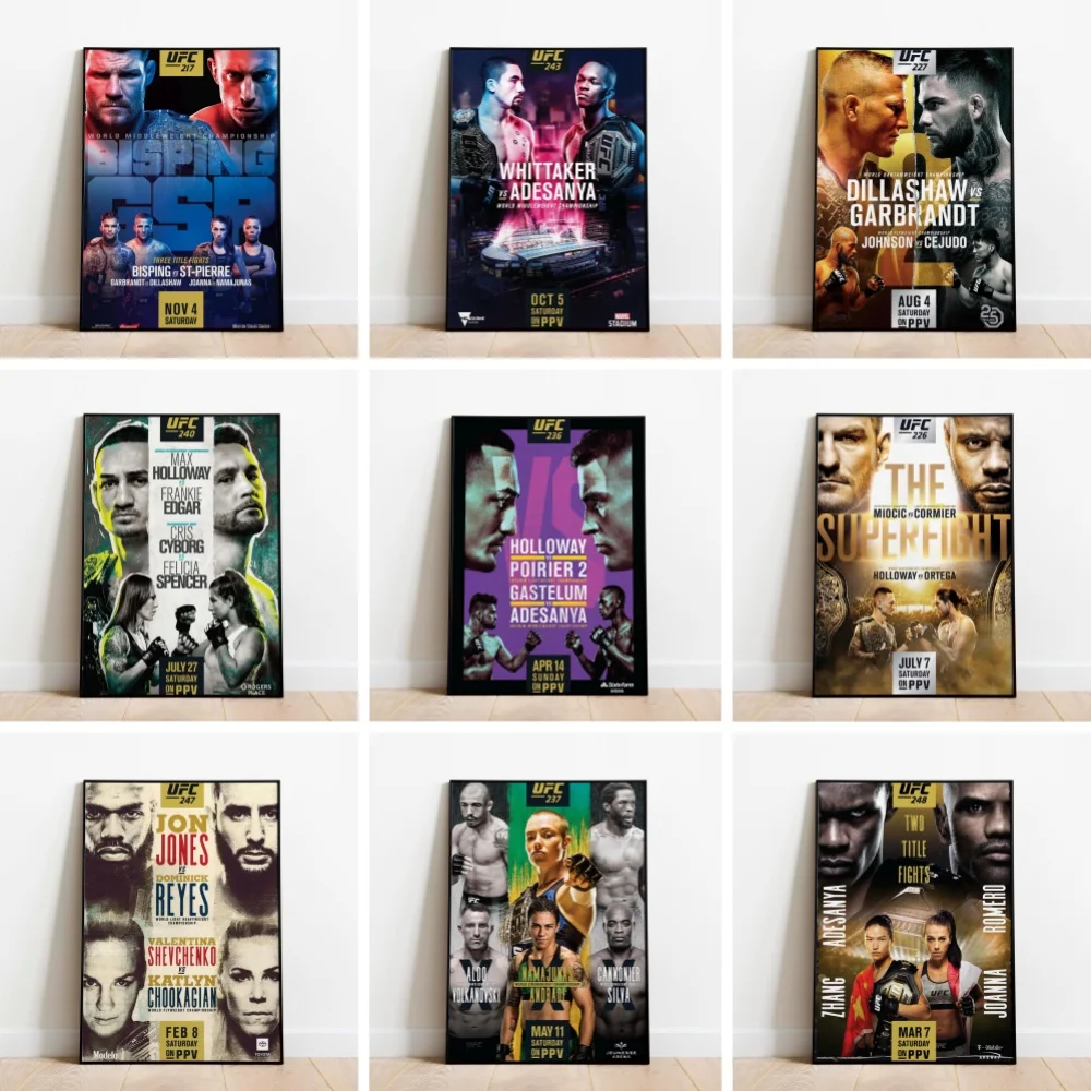 Famous Boxing Legends Posters Fighting UFC 217-248 JONES ALDO Poster Canvas Print Painting Wall Decor Gym Home Mural Cuadros