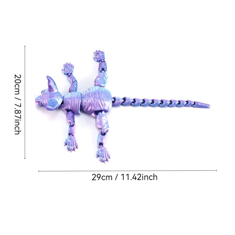 3D Printed Sphynx Cat Animals Toy Realistic Hairless Figurine Articulated Cat Fidget Toy for Cat Lover Collector Home Decoration