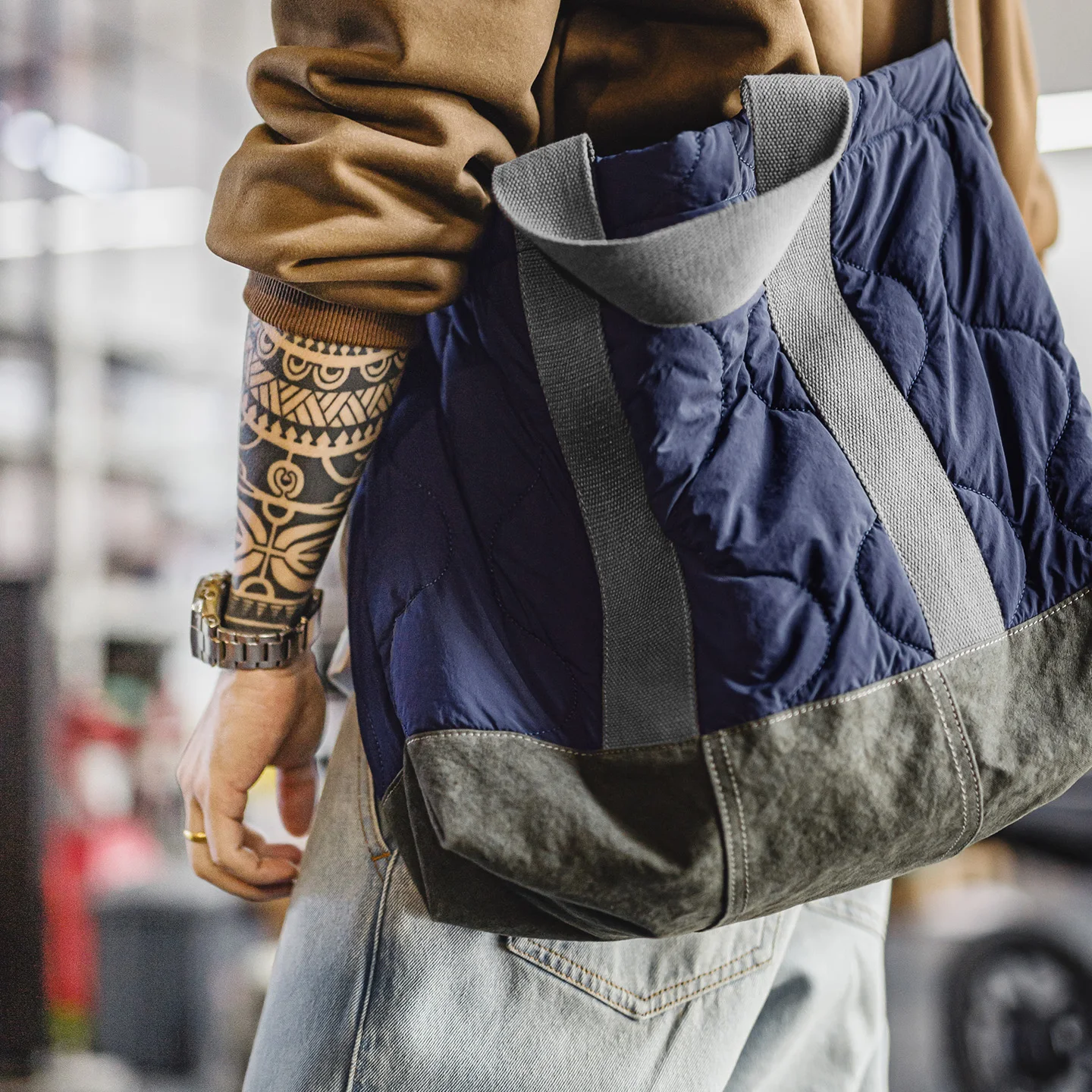 Maden الرجال خمر M65 حمل حقيبة سعة كبيرة النمط العسكري حقيبة كتف التباين اللون ركاب حقيبة لابتوب عادية Carryall