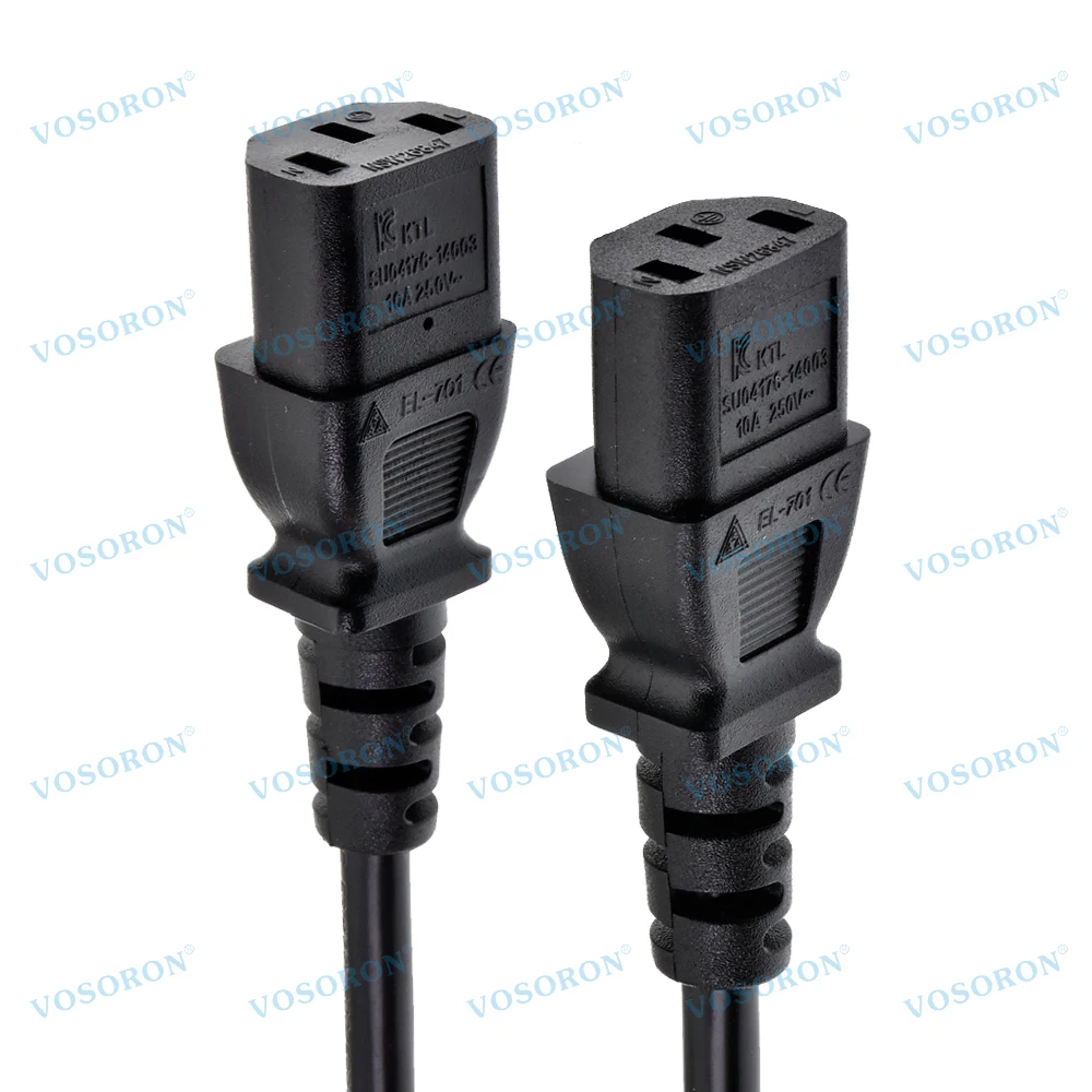 C13 to C13 Power Cable, IEC 60320 C13 Female to C13 Female Computer Monitor PDU Power Conversion Cord,3G1.0mm,10A 250V AC