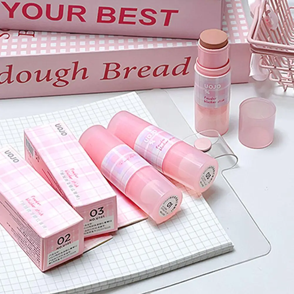 3Colors Natural Pink Color Cappuvini Blusher Stick Face Blusher Patting Powder Blusher for Cheeks Cute Korean Style