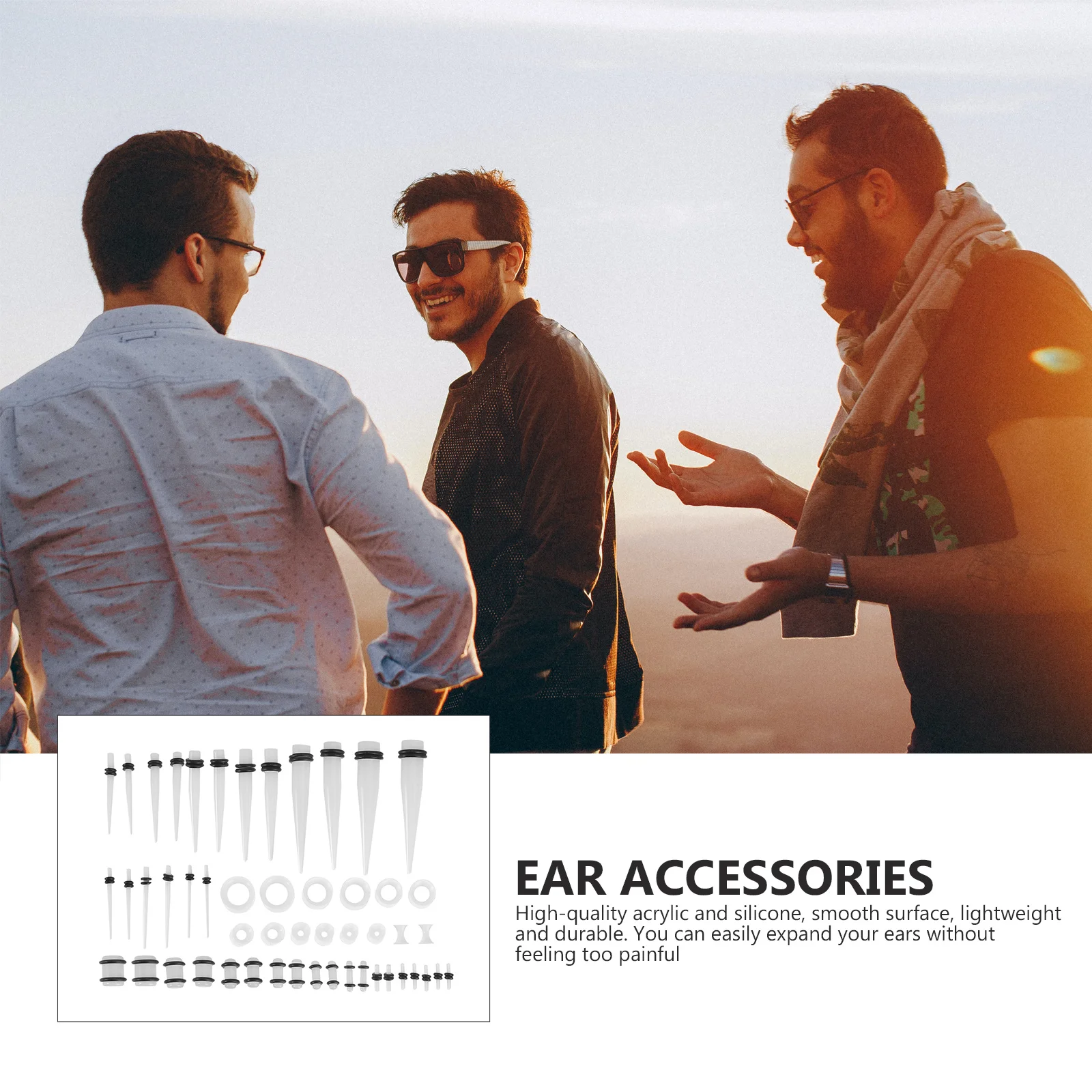 

50Pcs Ear Piercing Jewelry Set Stylish Acrylic Studs for Party Banquet Daily Wear Chic Ear Accessories Auricle Piercing Jewelry