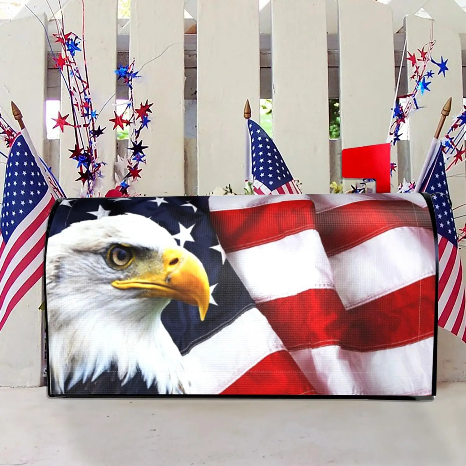 

American Flag Mailbox Covers Magnetic Memorial Day Outdoor Decorations American Eagle Welcome Mailbox Wraps 4th of July Post Let