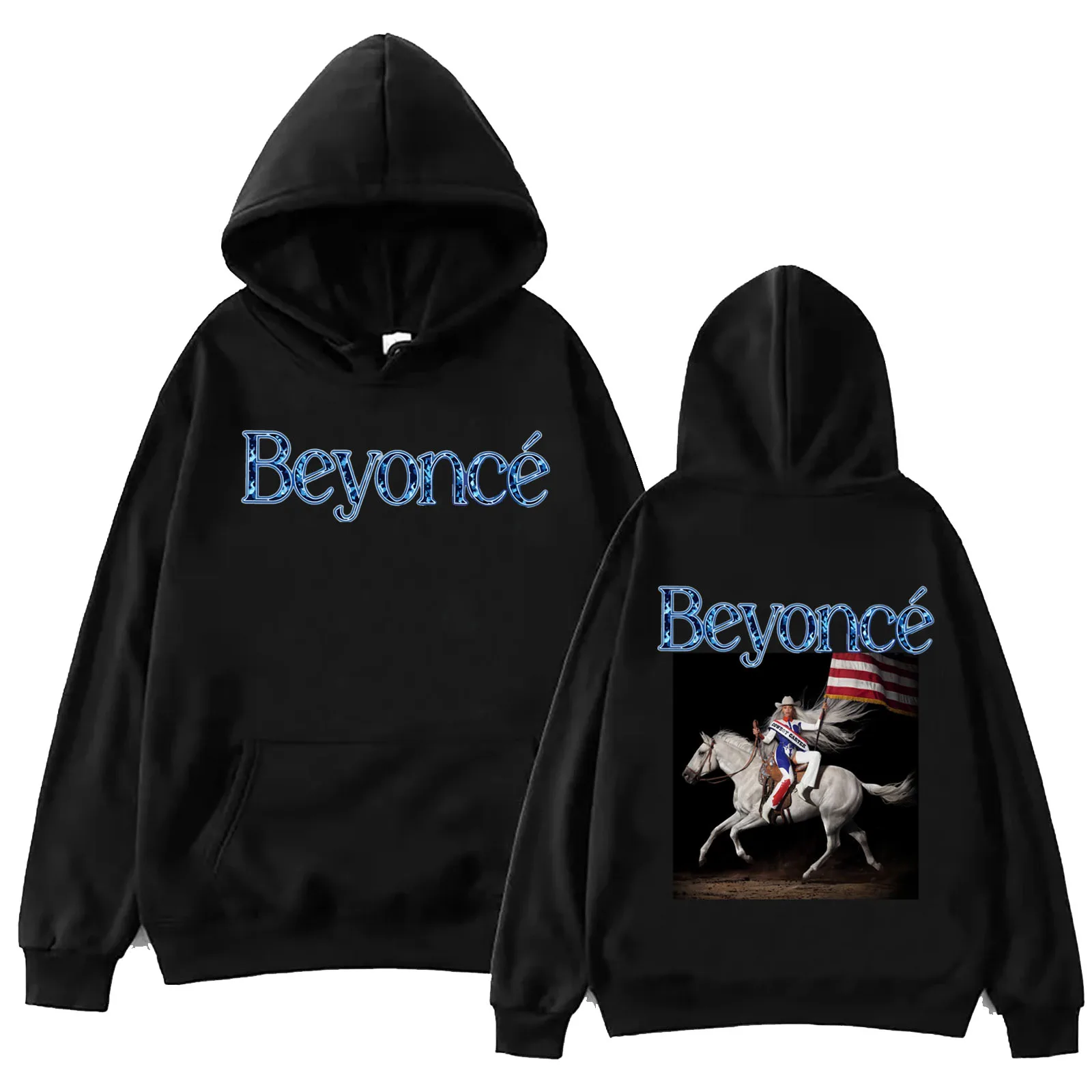 Beyonce Cowboy Carter Hoodie Harajuku Pullover Tops Long Sleeve Sweatshirt Music Fans Gift