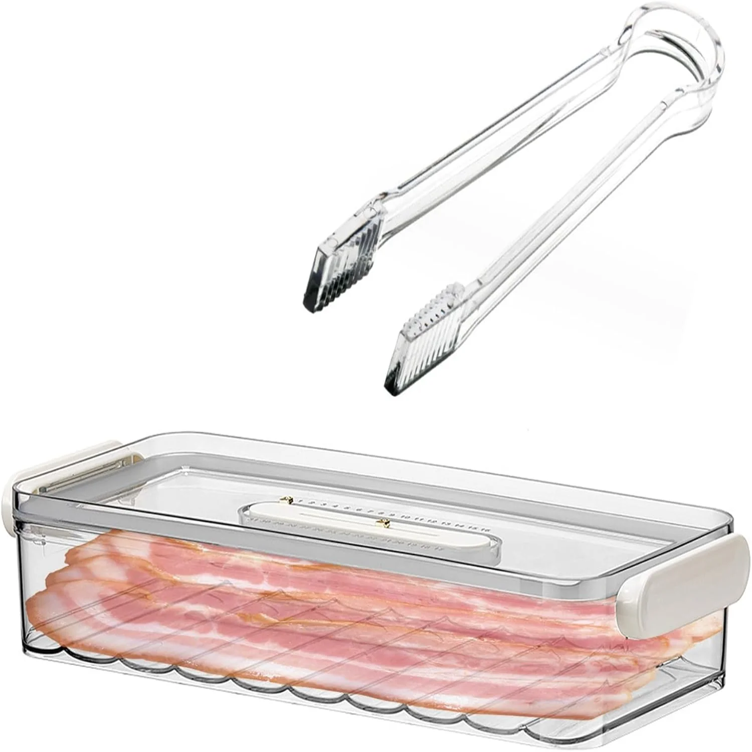 

Bacon Container for Refrigerator, Airtight Thick Plastic Meat Containers for Fridge, Cheese Container for Fridge with Serving
