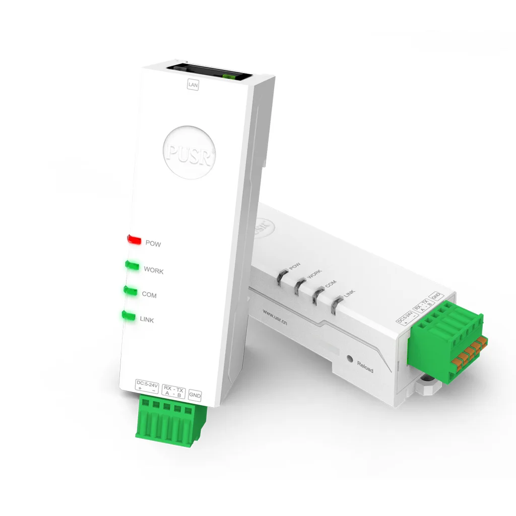 

USR-DR132/134 Ultra-small Rail-type Industrial Serial RS232/RS485 to Etehrnet Converter Modbus TCP/RTU Conversion TCP/UDP/HTTP