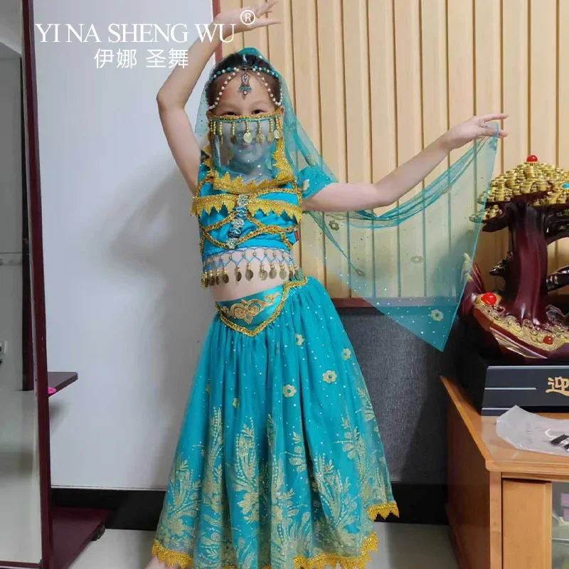 Arabian Style Princess Costume Kids Bollywood Dance Cosplay Girls Magic Lamp Story Role Play Performance Indian Dance Clothing