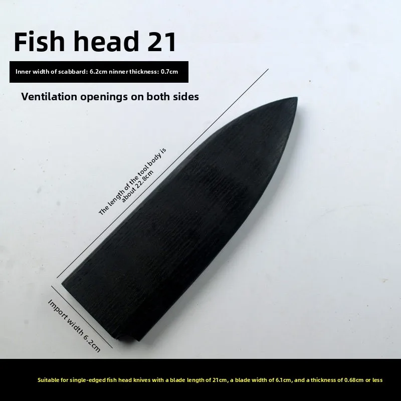 Black Lacquer Ash Wood Saya Knife Sheath Wooden Blade Cover for Sakimaru Kiritsuke Santoku Gyuto Japanese Sushi Chef Knife view 6