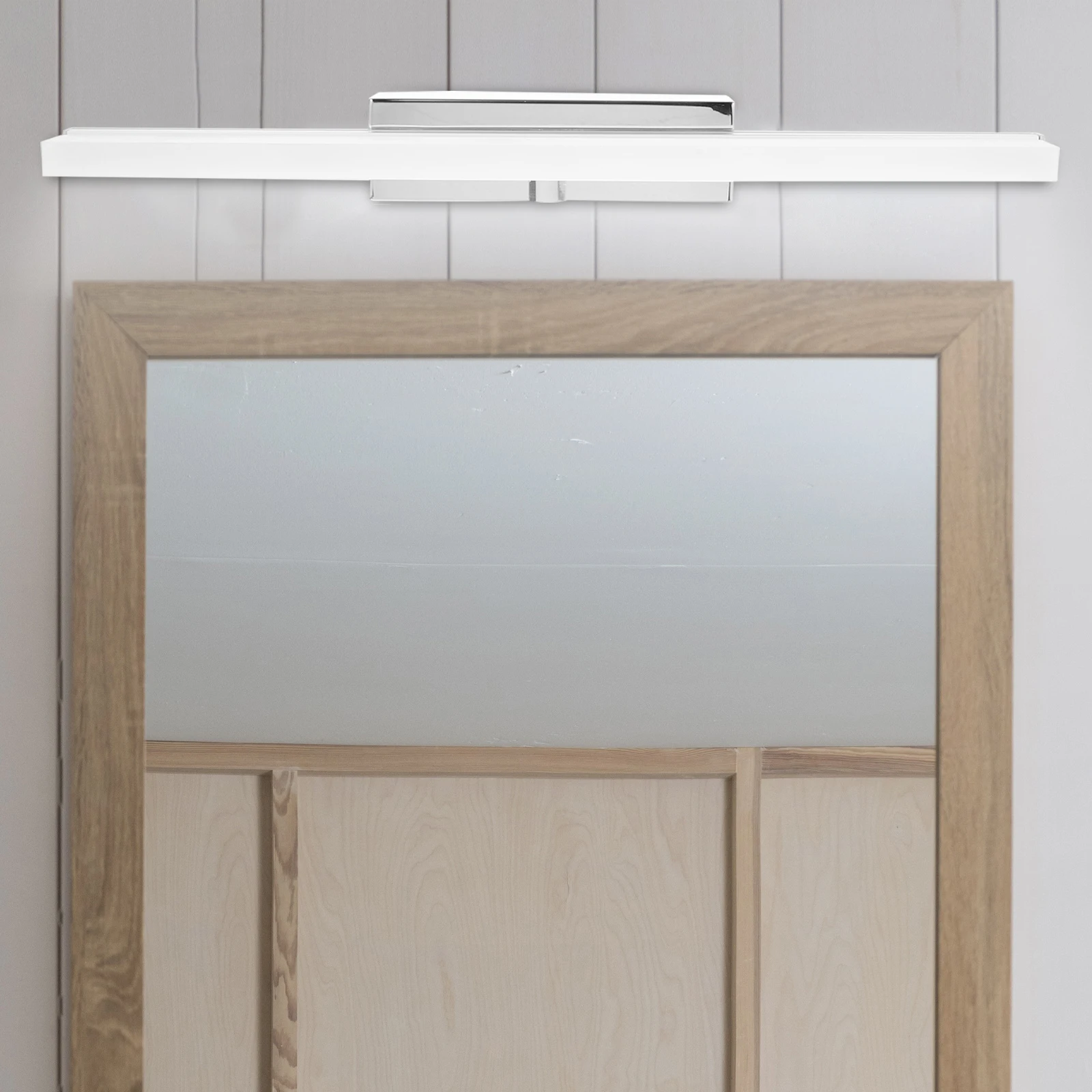 

Modern Bathroom Mirror Front LED Light Waterproof Anti-fog Vanity Light Lamp Wall Lamp with Stainless Steel Base (White)