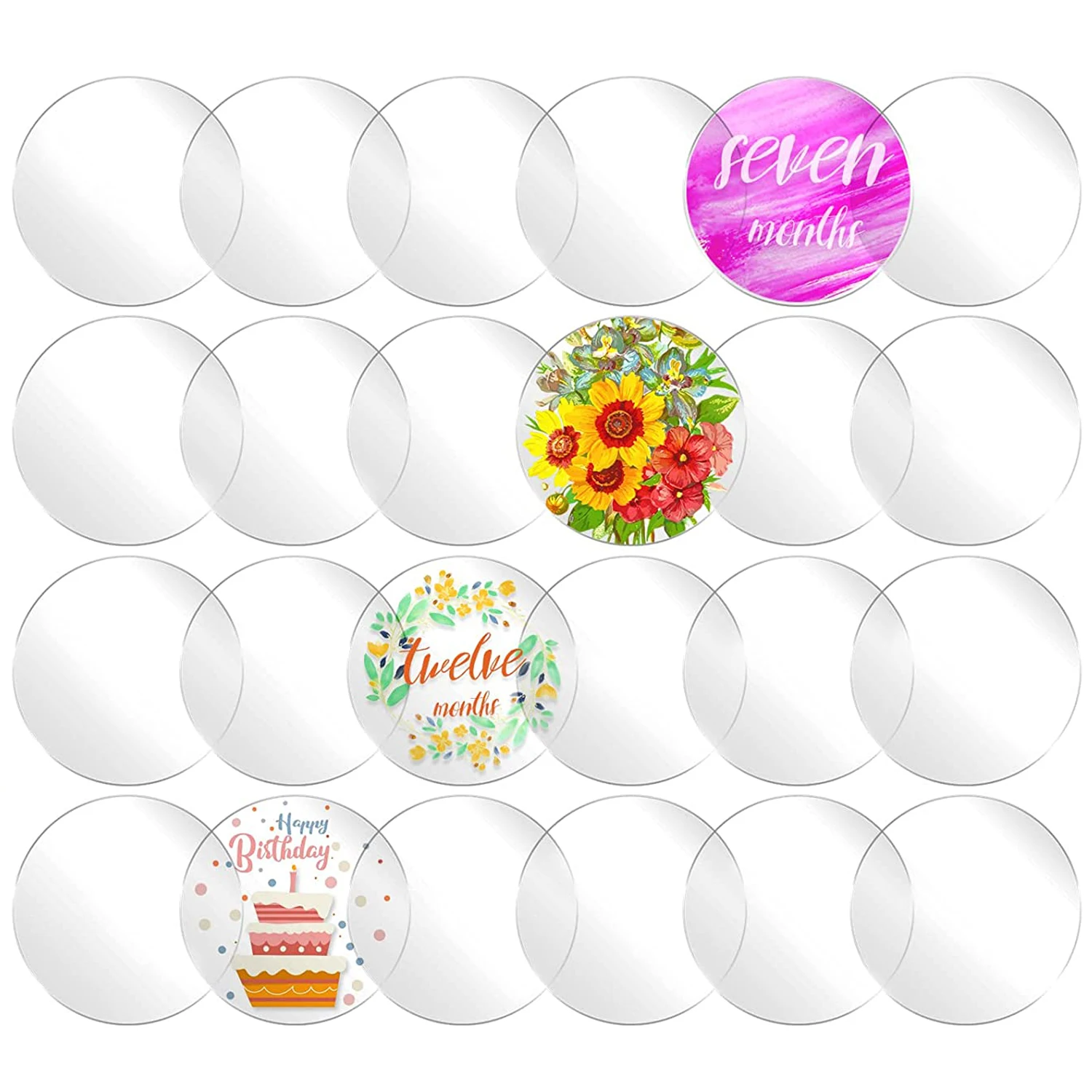 

100/50/25PCS Clear Acrylic Circles Blanks,Round Sheet Circle Disc Acrylic Panel Circle Sheet for Picture Frame Art Painting DIY