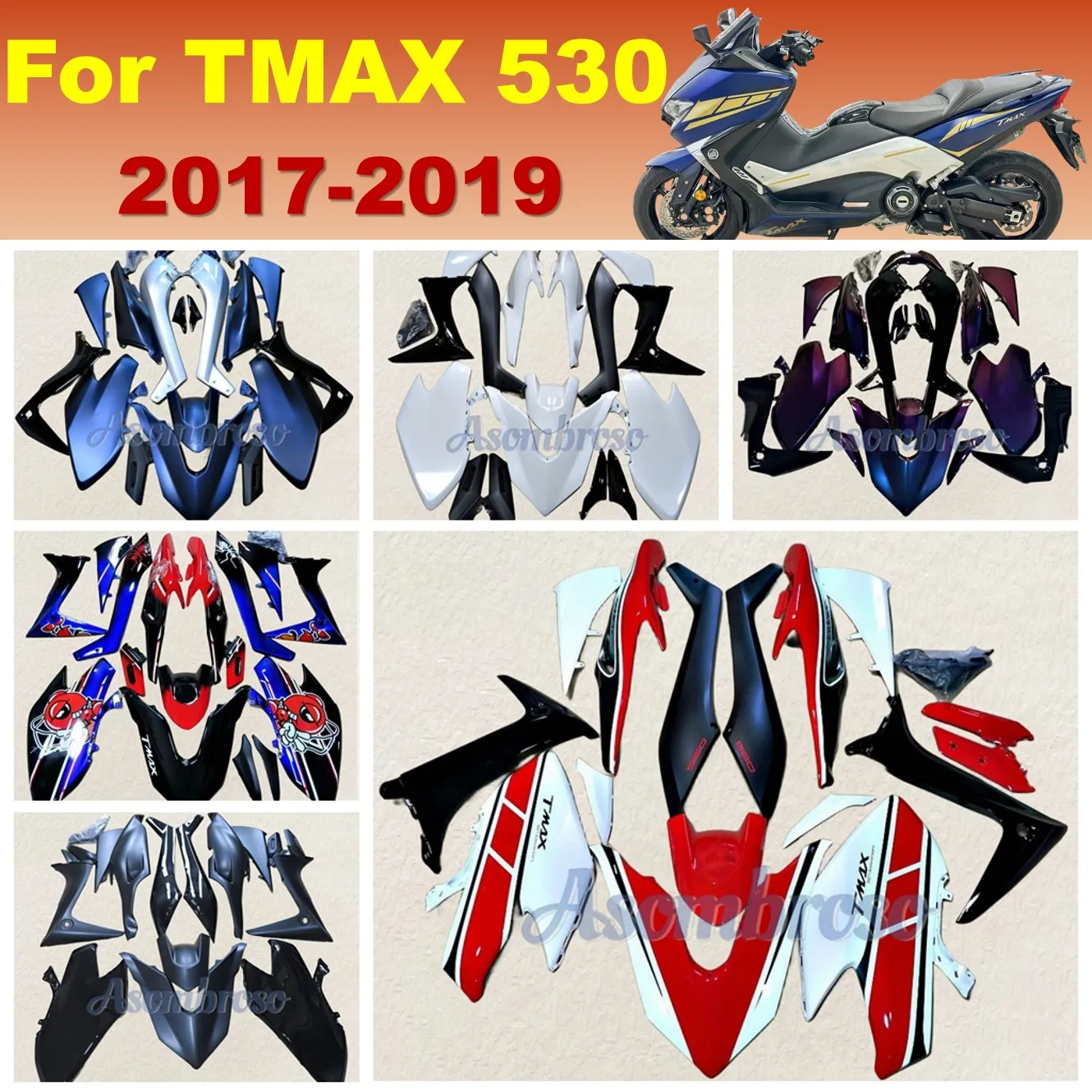 Motorcycle Aftermarket Fairing kit fit For Yamaha TMAX530 2017 2018 2019 TMAX 530 17 18 19 T-MAX530 ABS Plastic bodywork