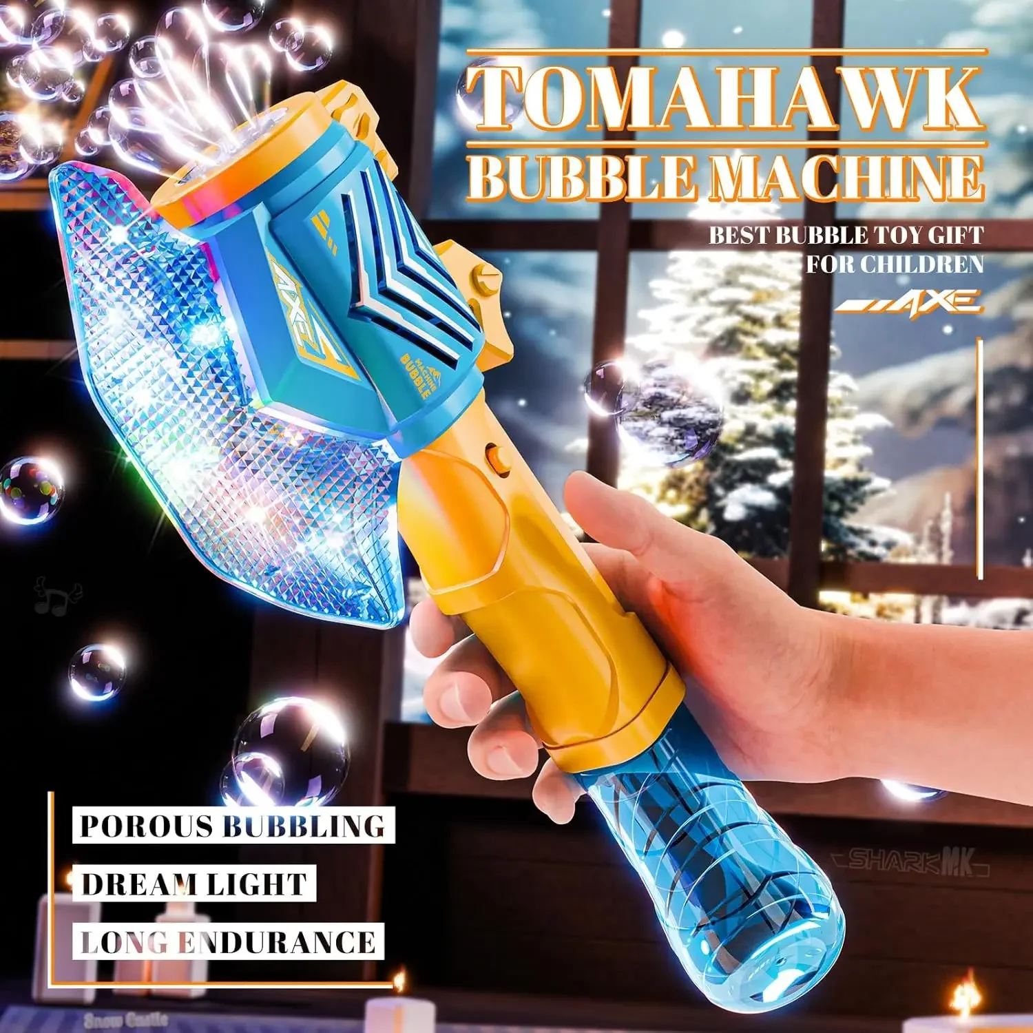 Machine à bulles de hache entièrement automatique, jouet de fête d'été en plein air, jouet d'anniversaire pour enfants de trois à Six ans
