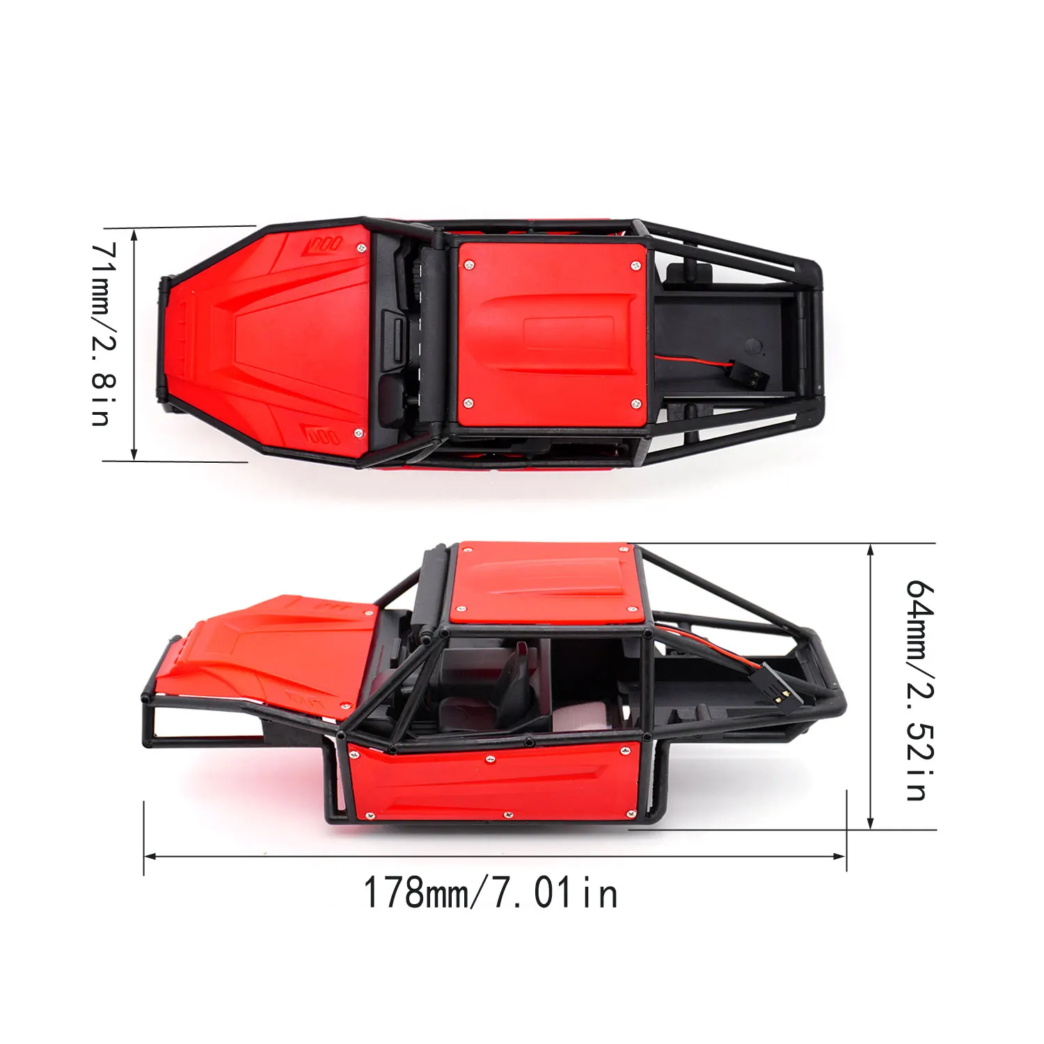 1/18 TRX4M Bronco Defender Wrangler RC Crawler Karosseriegehäuse Chassis Kit 155mm Radstand für Fernbedienung Auto Upgrades Teile – Detail 13