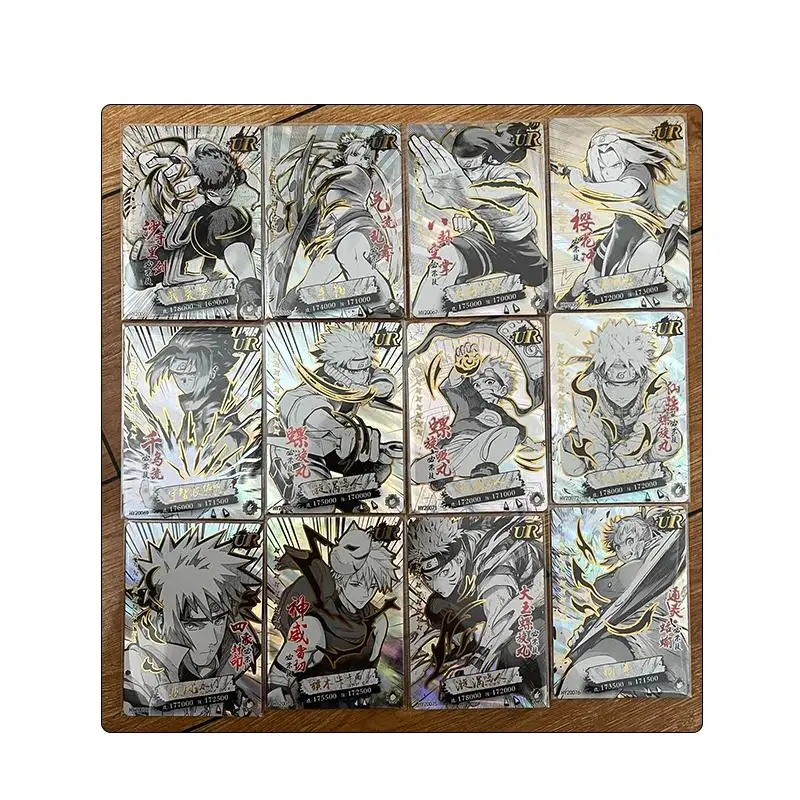 

Naruto Rare Ur Toy Card Uchiha Sasuke Uzumaki Naruto Kakashi Anime Characters Bronzing Collection Flash Card Christmas Gift