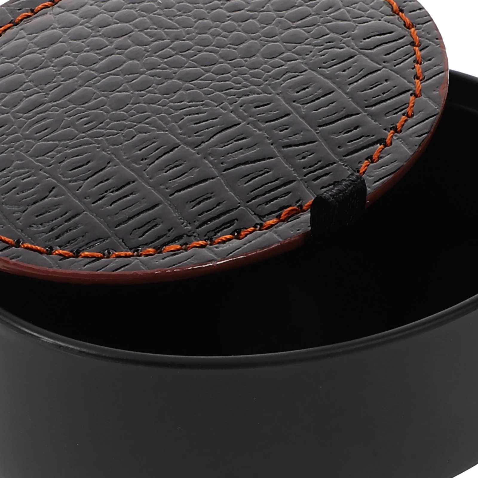 

Small Jewelry Cufflinks Box Black Round PU Sleeve Button Storage Box for Men Travel Case Organizer Gift Wrapping
