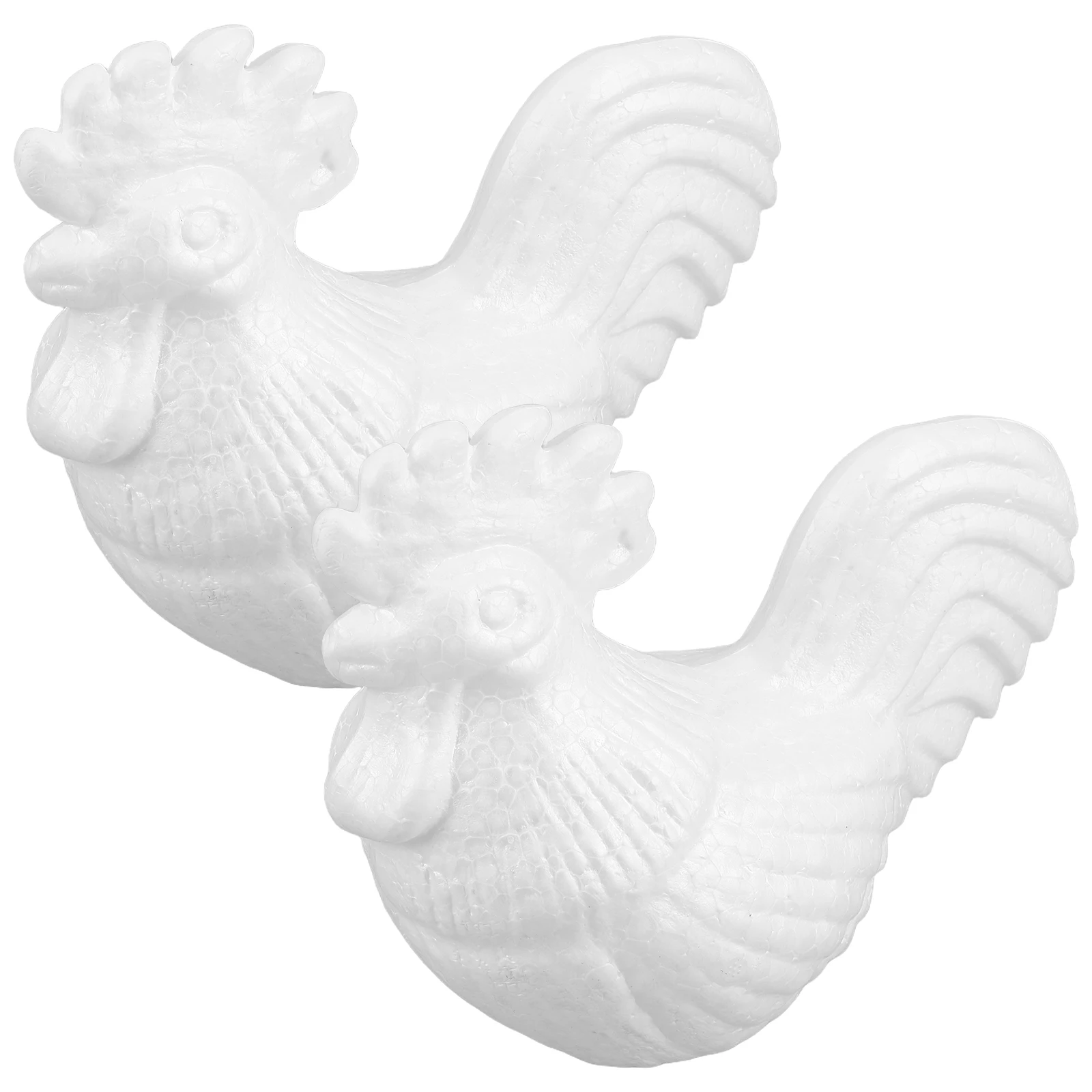 

2Pcs Foam Ornaments Chicken Simulation Model Miniature Decorations Child Craft Creative Design Safe Materials Diy