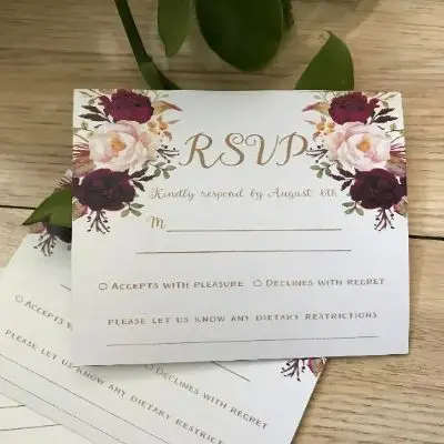 

20pcs Custom Pearl Paper Wedding RSVP Cards with Personalized Wedding Invitation,Square Laser Cut Wedding Invitation Insert Card