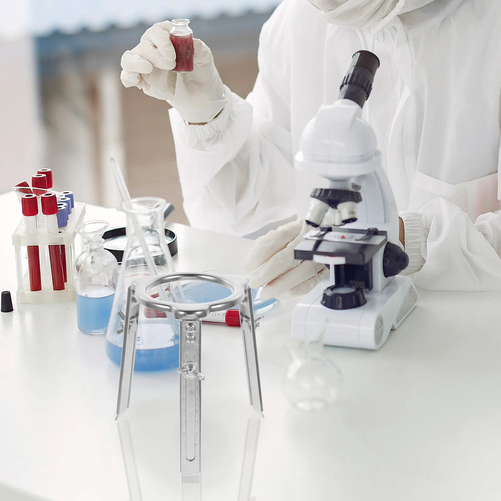 

Laboratory Beaker Holder Adjustable Chemistry Stand Tripod Heavy Bunsen Burner Education Supplies Aluminum Alloy