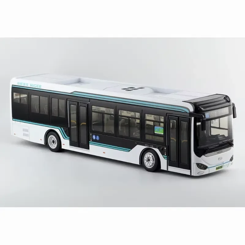 for Suzhou 6th Gen Azure Route 597 EV City Bus 1/43 Scale Diecast Alloy Model Realistic Simulation Collectible Toy Gift