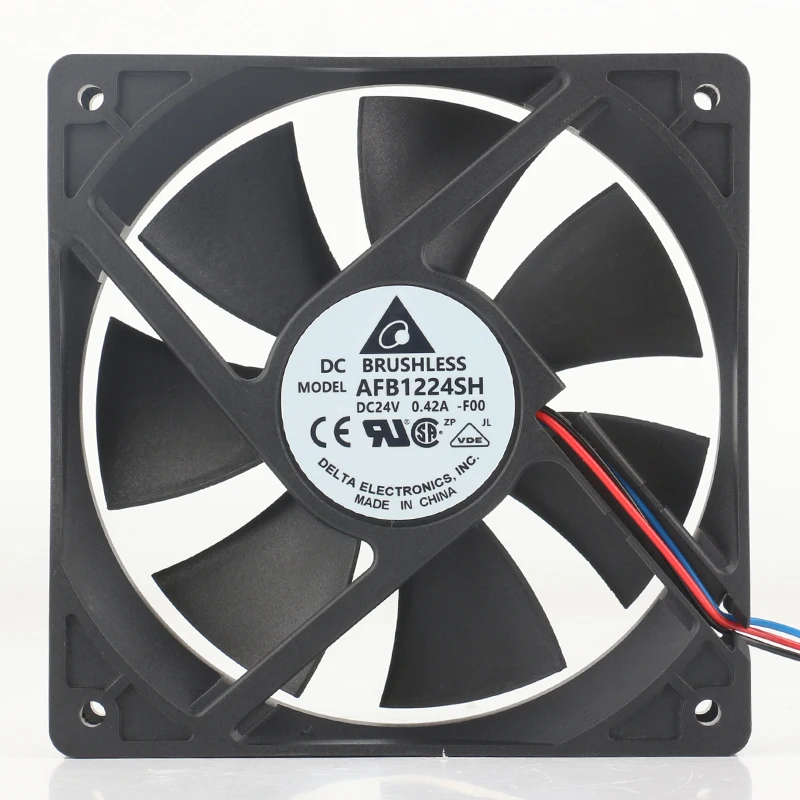 

DELTA AFB1224SH Case Cooling Fan for DC24V 0.42A EC AC 3-wire Inverter Server Axial Flow Centrifugal 120x120x25mm 12cm 12025