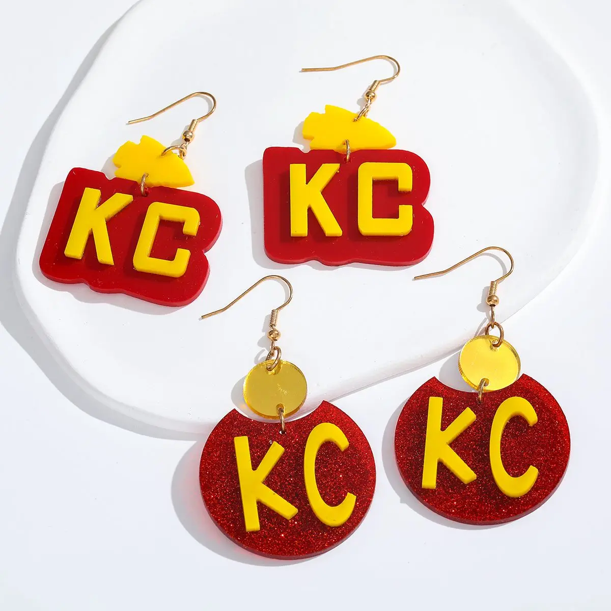 1 Pair Halloween Classic Fashion Acrylic Earrings Kc Sparkling Red Texture Fashion Jewellery Holiday Gifts