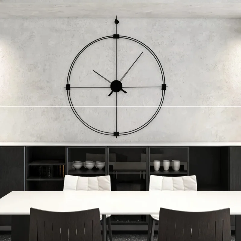 Spanish Large Size Wall Clocks Minimalist Luxury Wall Clocks Stylish Silent Big Pointer Round Clock Living Room Decoration