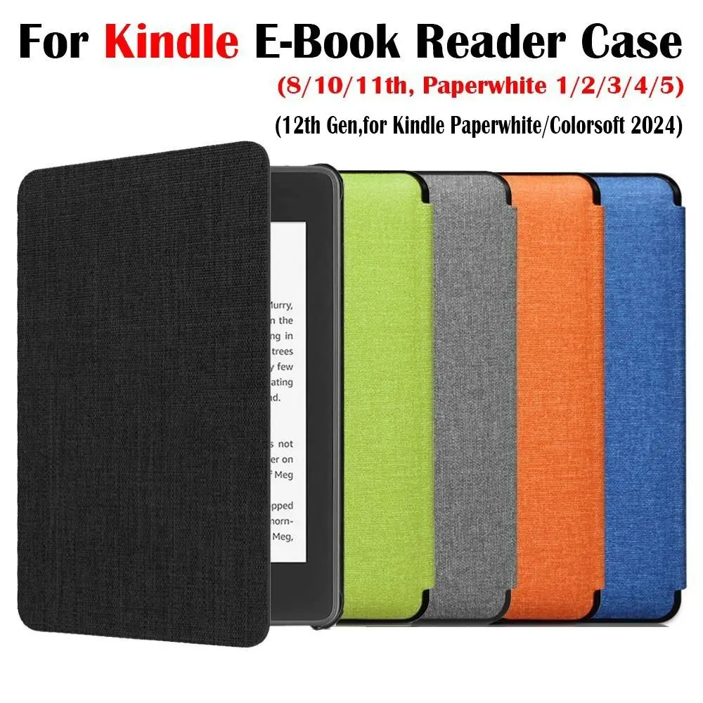 10/11/12th Generation 6 6.8 7 inch e-Reader Case Leather Auto Sleep/Wake Colorsoft Cover for Kindle Paperwhite 1/2/3/4/5 2024