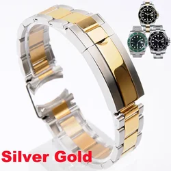 20 21mm Watchband For Rolex SUBMARINER EXPLORER DAYTONA GMT Yacht-Master Watch Band Strap Stainless Stee Watch Bracelet Chain