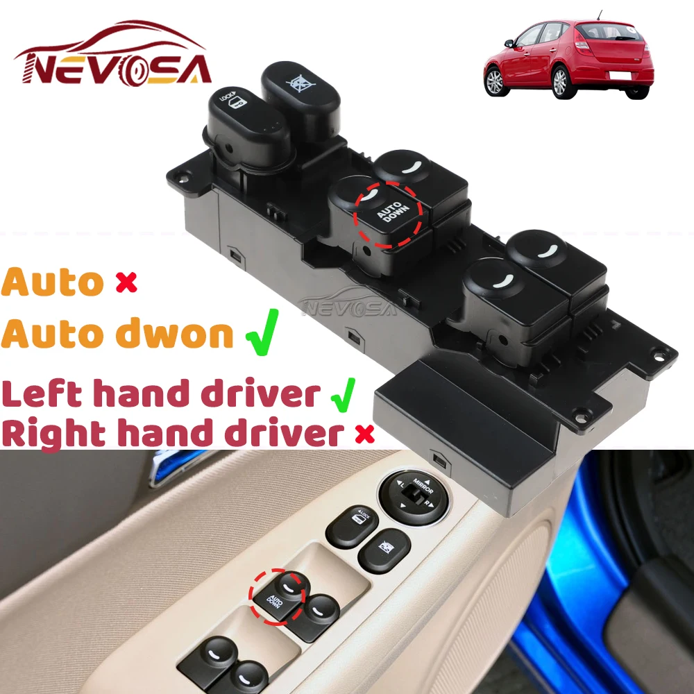 Master Main Button For Hyundai i30 I30cw 2008 2009 2010 2011 Front Left Right Electric Window Control Switch Lifter 935702L010 view 4