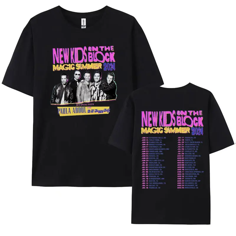 

New Kids on The Block The Magic Summer Tour 2024 T-shirts Men Women Vintage Fashion Hip Hop Punk Short Sleeve T Shirt Streetwear