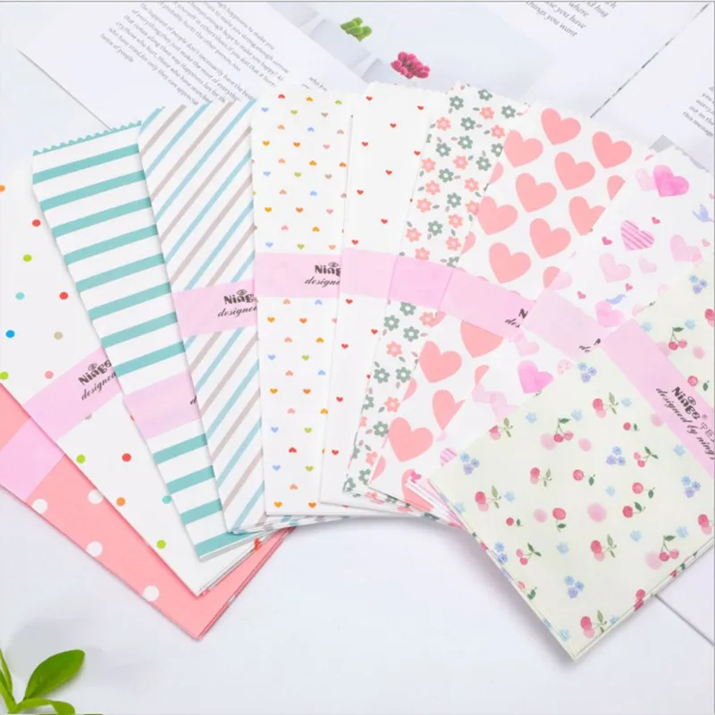 20pcs cartoon envelope pattern mixed mailer paper envelopes for letters love stripe DIY 19.5*9CM