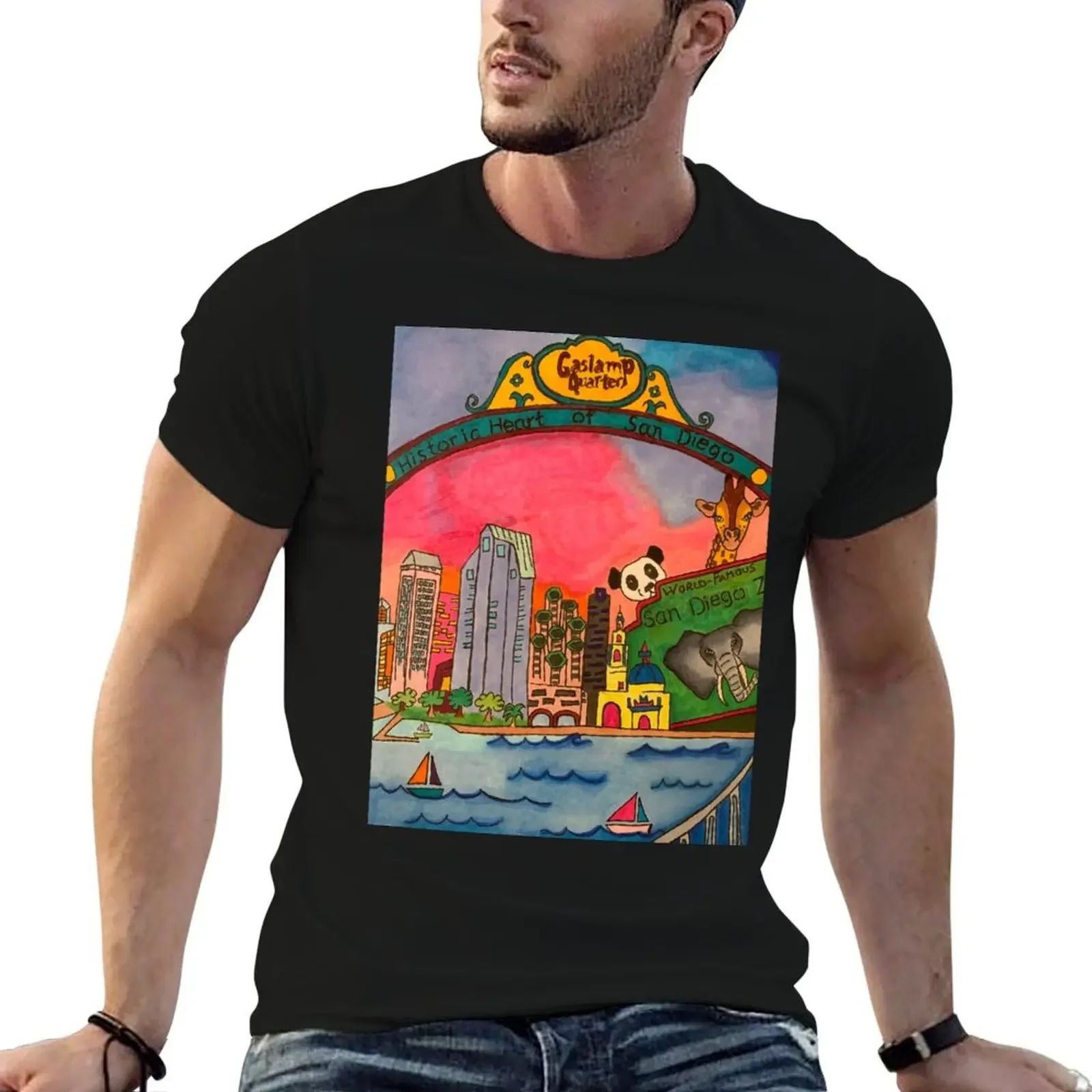 

America's Finest City T-Shirt plus size tops vintage graphic tee hippie clothes quick drying men t shirt