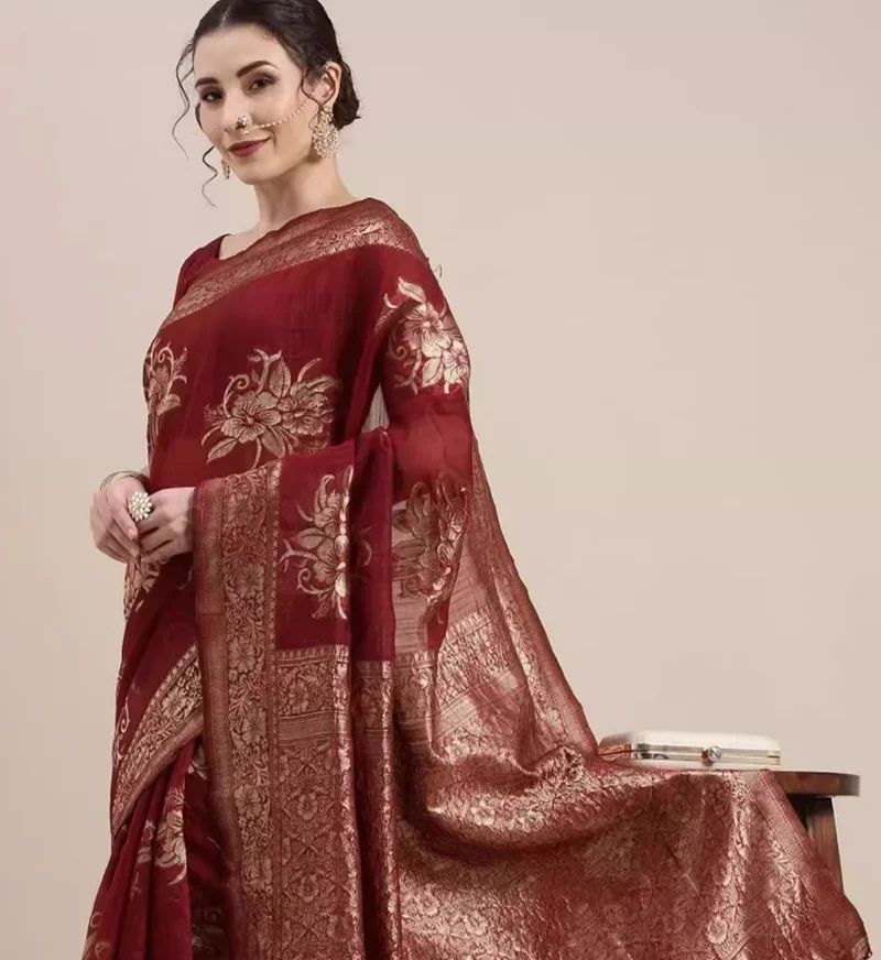 Indian Traditional Sari Costume Performance Party Dress