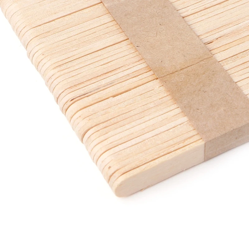 50 peças espátula cera abaixador língua, varas bambu descartáveis