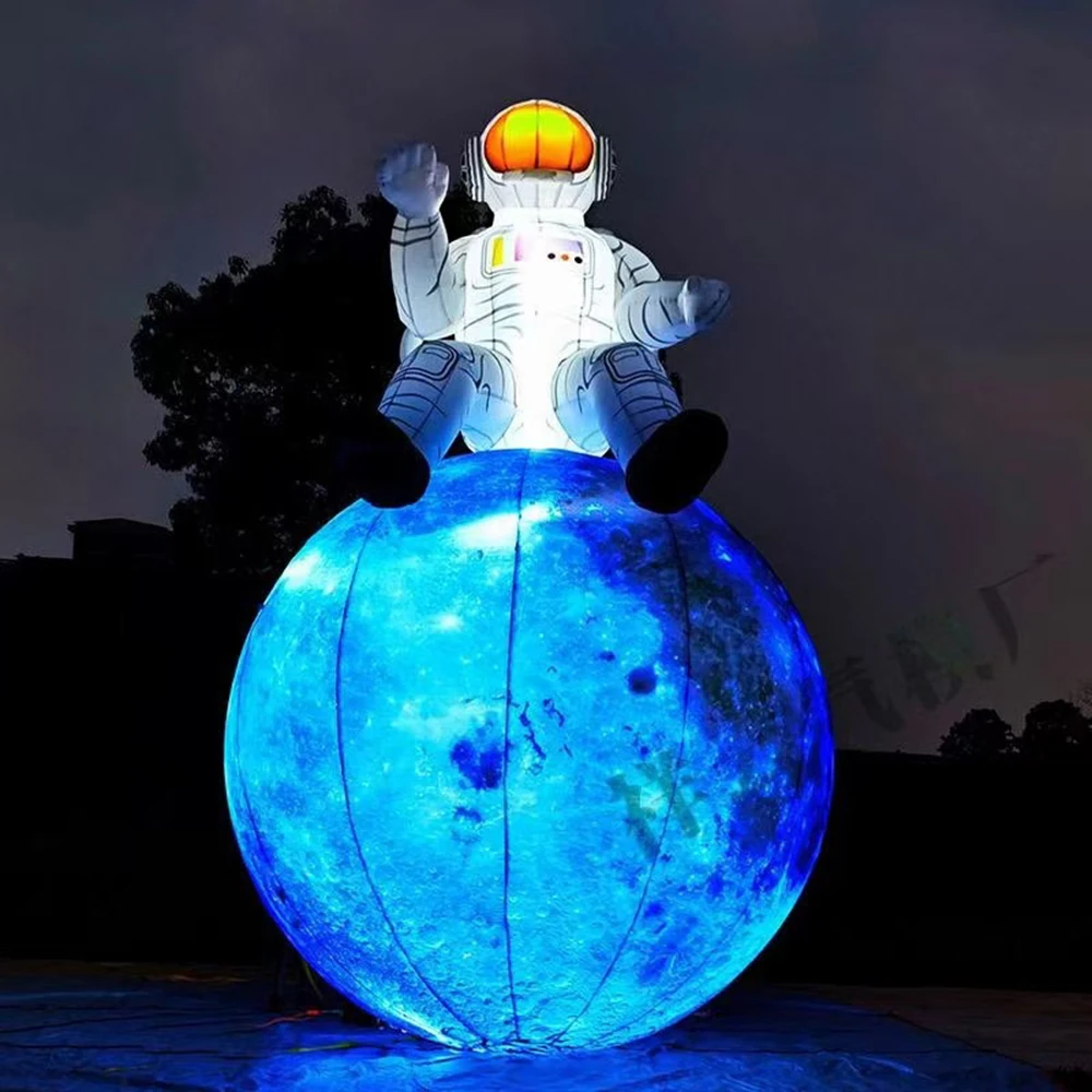 Giant Inflatable Astronaut with Led Light Concert inflatable moon Stage Decoration Inflatable Spaceman Moon Landing Toys