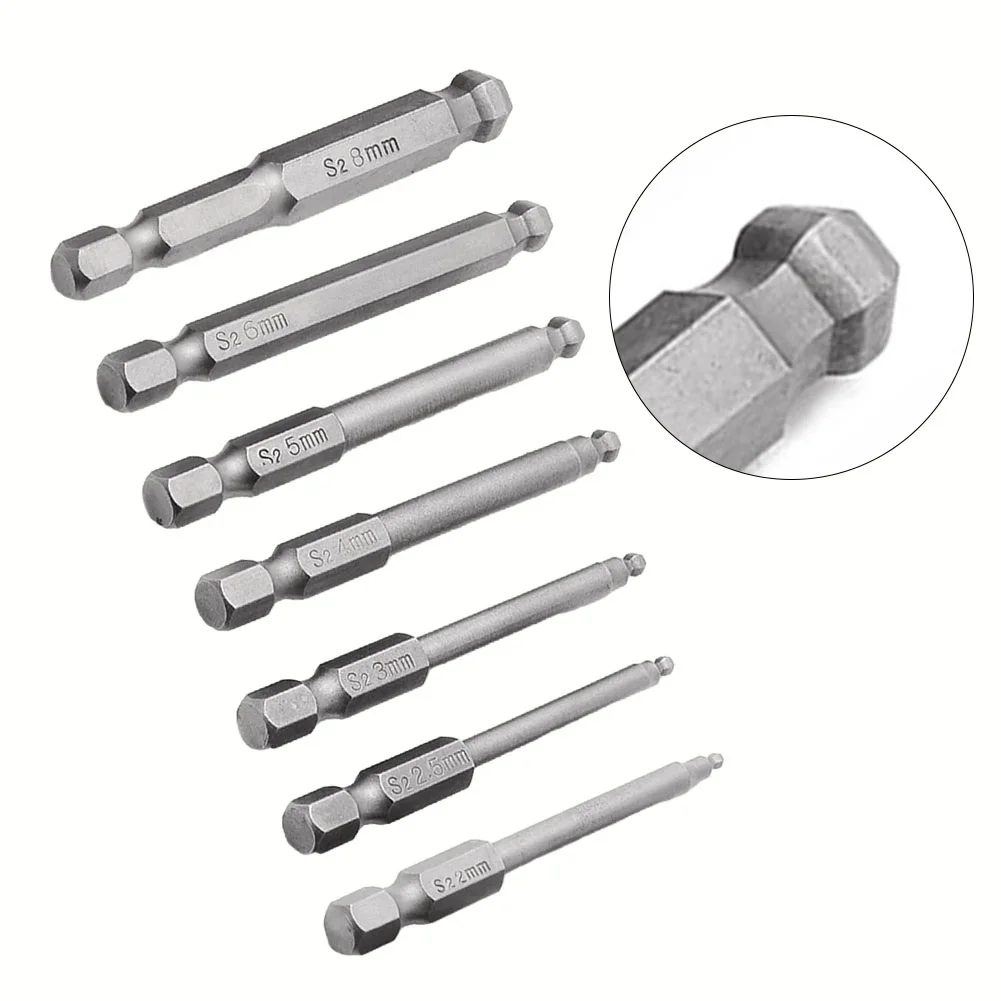 1pc 65mm Magnetic Ball End Hexagon Screwdriver Bits Drill Electric Screwdriver Set H2-H8 Power Tool Accessories